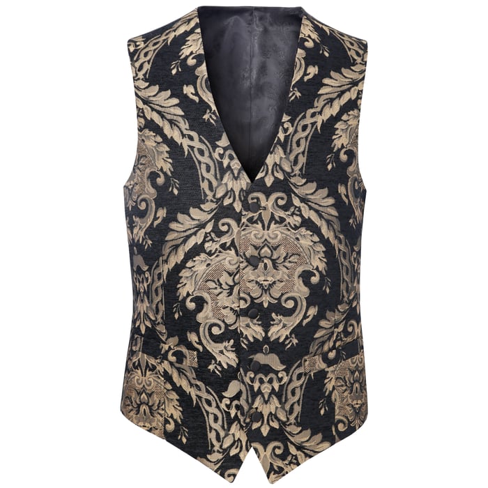 Koop Henk ter Horst medaillion barokdessin gilet Zwart voor slechts  € 99,95 bij Henk ter Horst herenmode