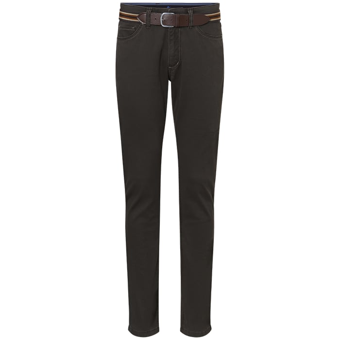 Koop Exner heren stretchbroek met elastische band Donkergrijs voor slechts  € 69,95 bij Henk ter Horst herenmode
