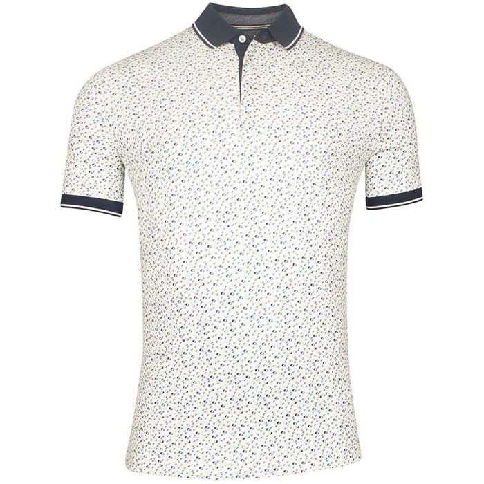 Koop Baileys stretch poloshirt met korte mouw en cirkeltjes print Groen voor slechts  € 69,95 bij Henk ter Horst herenmode