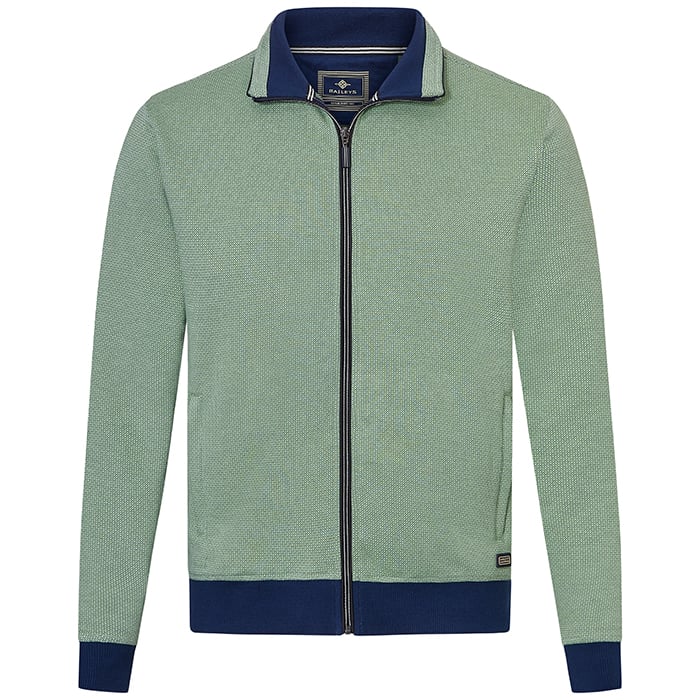 Koop Baileys 100% katoenen vest met rits fijn gestipt Lichtgroen voor slechts  € 129,50 bij Henk ter Horst herenmode