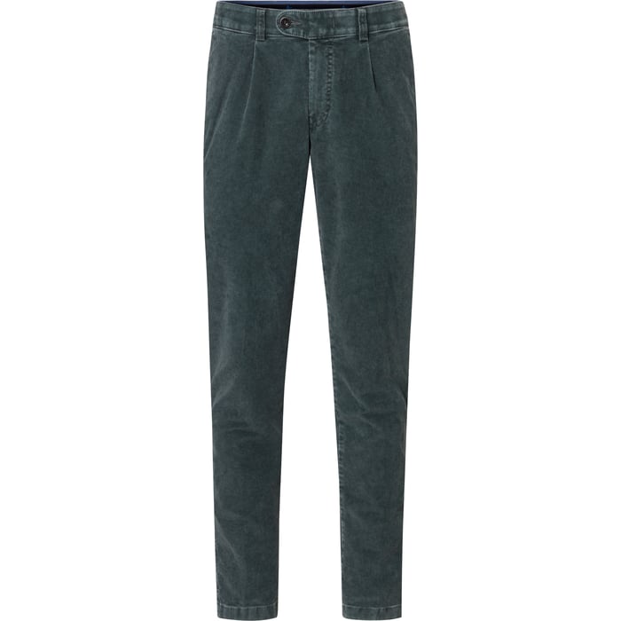 Koop Henk ter Horst katoenen stretch chinobroek corduroy met bandplooi Petrol voor slechts  € 69,95 bij Henk ter Horst herenmode
