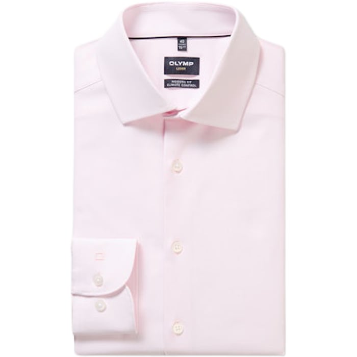 Koop Olymp Luxor modern fit Overhemd uni rose voor slechts  € 79,95 bij Henk ter Horst herenmode