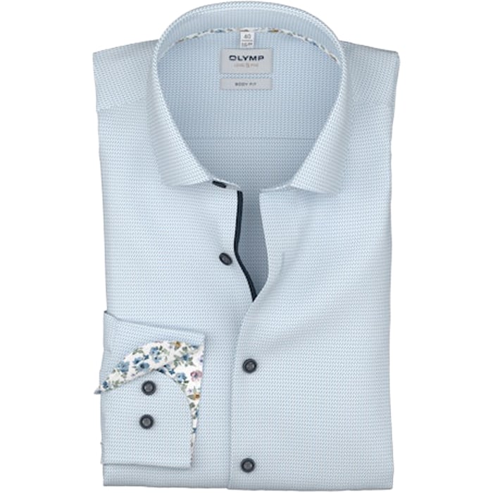 Koop Olymp Level Five body fit lange mouw overhemd Blauw voor slechts  € 79,95 bij Henk ter Horst herenmode