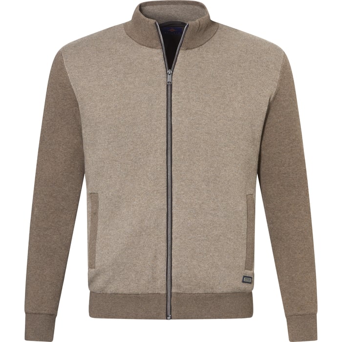 Koop Baileys gemeleerd katoen, kasjmier fijn gebreide gevoerde herenvest en rits Lichtbruin voor slechts  € 169,95 bij Henk ter Horst herenmode