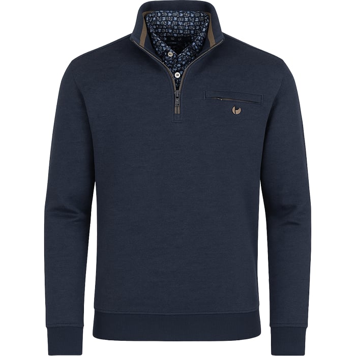Koop Trui met rits en borstzak Pre End Blauw voor slechts  € 59,95 bij Henk ter Horst herenmode