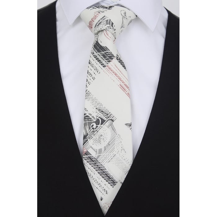 Koop Henk ter Horst 100% katoenen stropdas met patchwork historische print Beige voor slechts  € 39,95 bij Henk ter Horst herenmode