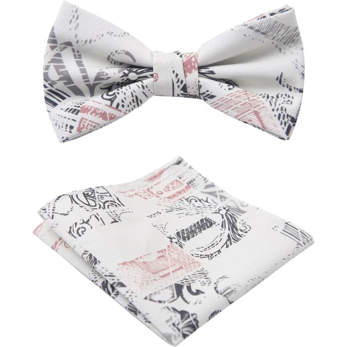 Koop Henk ter Horst 100% katoenen vlinderstrik met patchwork historisch print Beige voor slechts  € 39,95 bij Henk ter Horst herenmode
