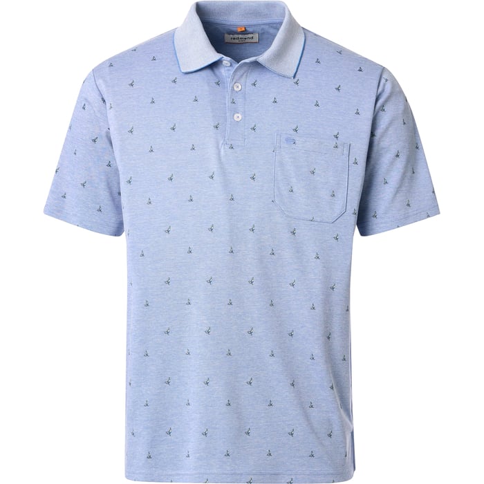 Koop Redmond big men herenpolo met borstzak zeilbootjes two tone Blauw voor slechts  € 49,99 bij Henk ter Horst herenmode