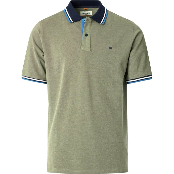 Koop Redmond big men herenpolo katoen two tone gemeleerd Olijfgroen voor slechts  € 39,99 bij Henk ter Horst herenmode