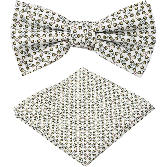 Koop Henk ter Horst 100% katoenen vlinderstrik met grafische kruisjes print Beige voor slechts  € 39,95 bij Henk ter Horst herenmode