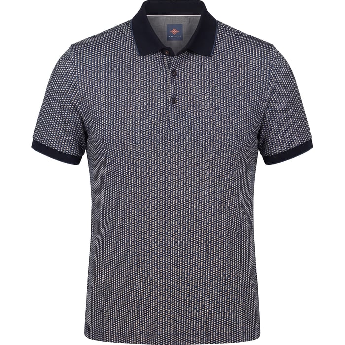 Koop Polo stretch print blokjes Baileys Lichtblauw voor slechts  € 69,95 bij Henk ter Horst herenmode