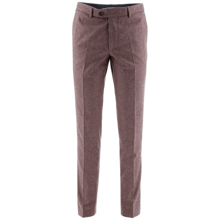 Koop Hippe wollen slim fit broek rood gemêleerd voor slechts  € 119,95 bij Henk ter Horst herenmode
