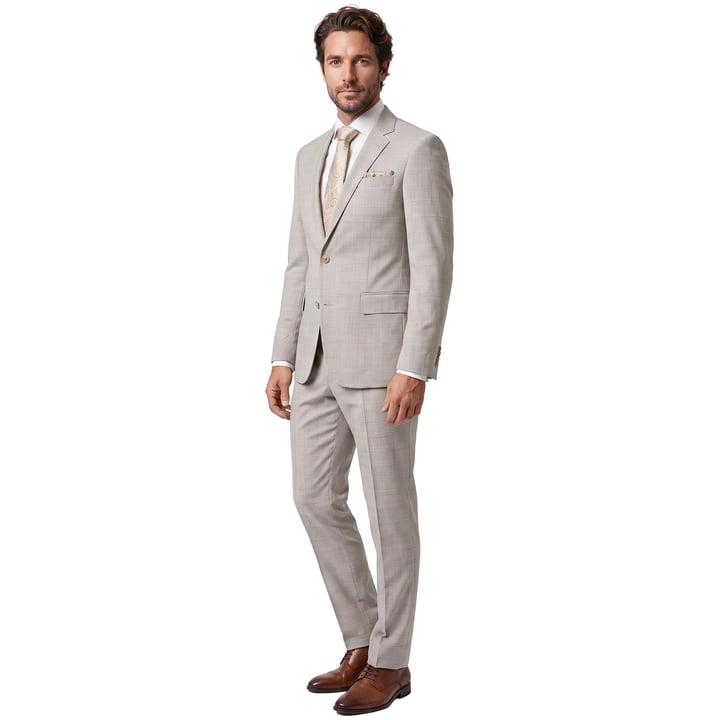Koop Henk ter Horst 2-delig herenkostuum met ruit Beige voor slechts  € 449,95 bij Henk ter Horst herenmode