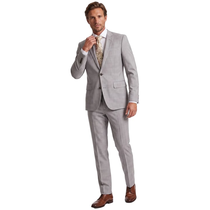 Koop Henk ter Horst 2-delig ruitkostuum met stretch Beige voor slechts  € 299,95 bij Henk ter Horst herenmode