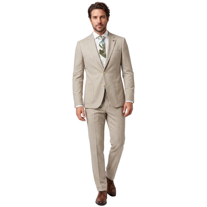 Koop Henk ter Horst Flexx slim-fit beige kostuum met stretch voor slechts  € 169,95 bij Henk ter Horst herenmode