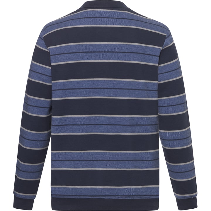 Trui met knopen gestreept borstzak Chris Cayne Blauw