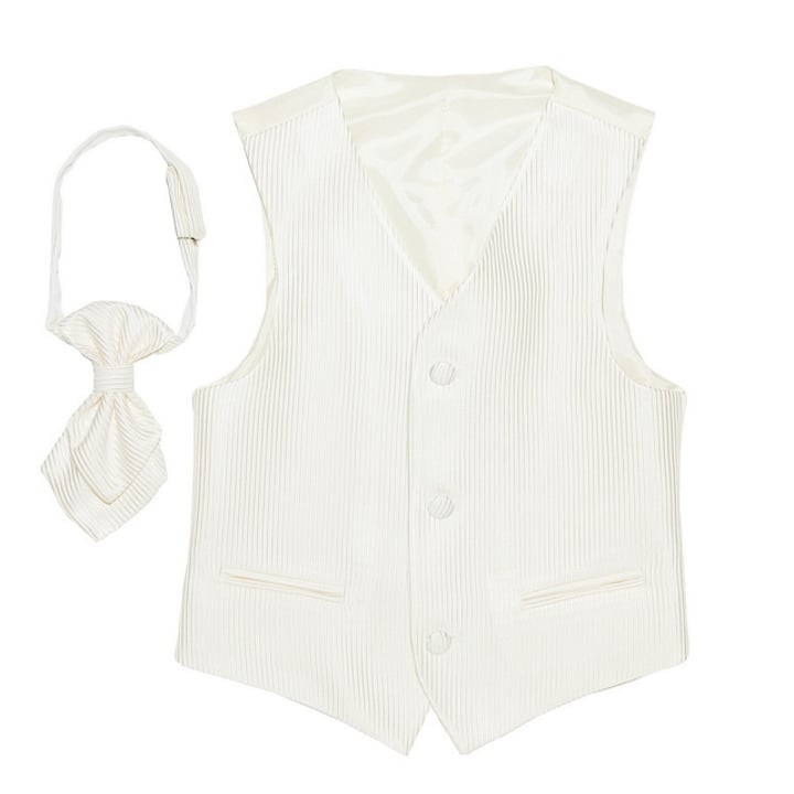 Koop Kindergilet met plastron ivoorkleur, jacquard geweven voor slechts  € 49,95 bij Henk ter Horst herenmode