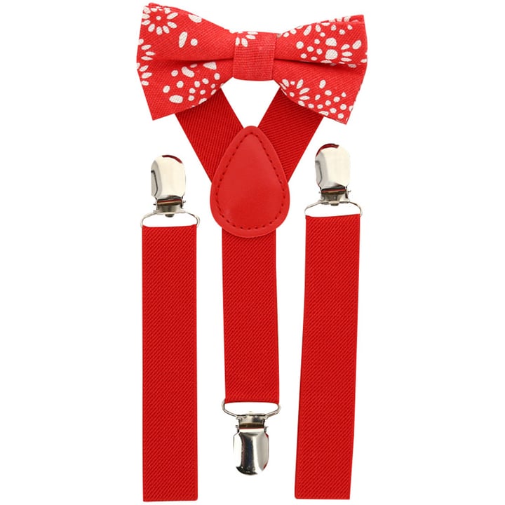 Koop Kinderbretelset met rood-witte strik voor slechts  € 19,95 bij Henk ter Horst herenmode