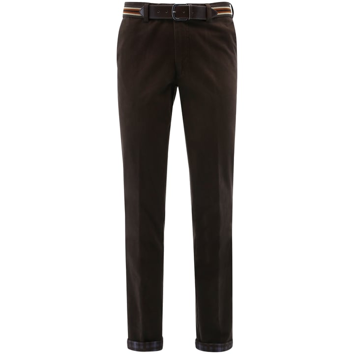 Koop Henk ter Horst katoenen stretch chinobroek Donkerbruin voor slechts  € 99,95 bij Henk ter Horst herenmode