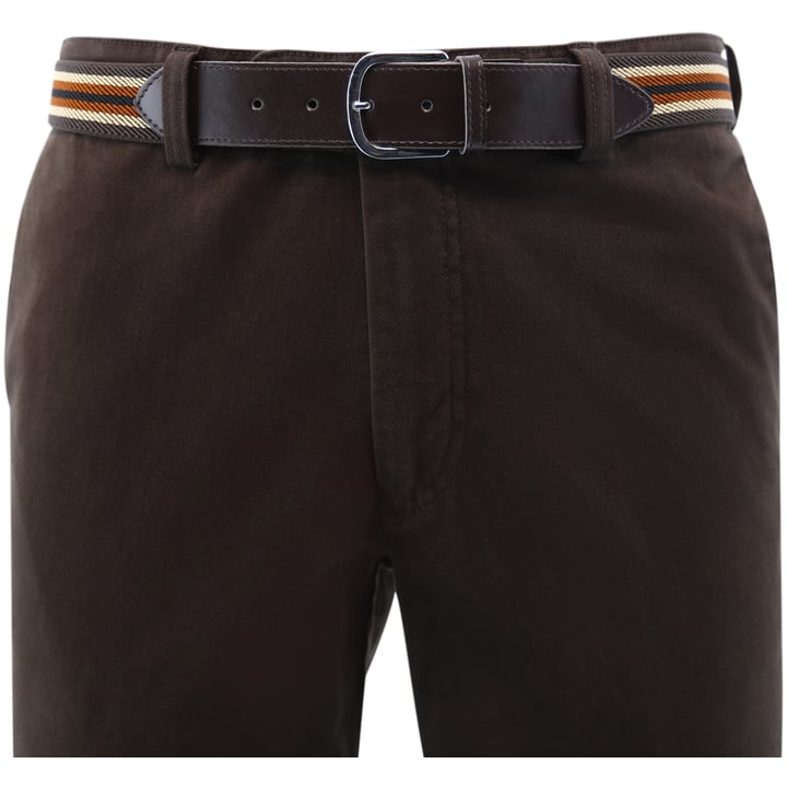 Koop Henk ter Horst katoenen stretch chinobroek Donkerbruin voor slechts  € 99,95 bij Henk ter Horst herenmode