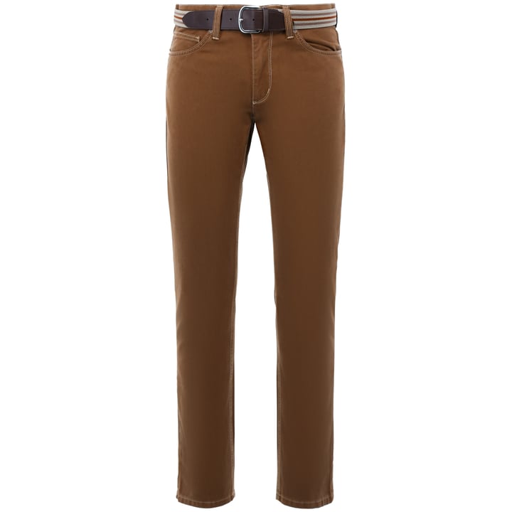 Koop Exner Katoenen stretch 5-pocket broek Bruin voor slechts  € 79,95 bij Henk ter Horst herenmode