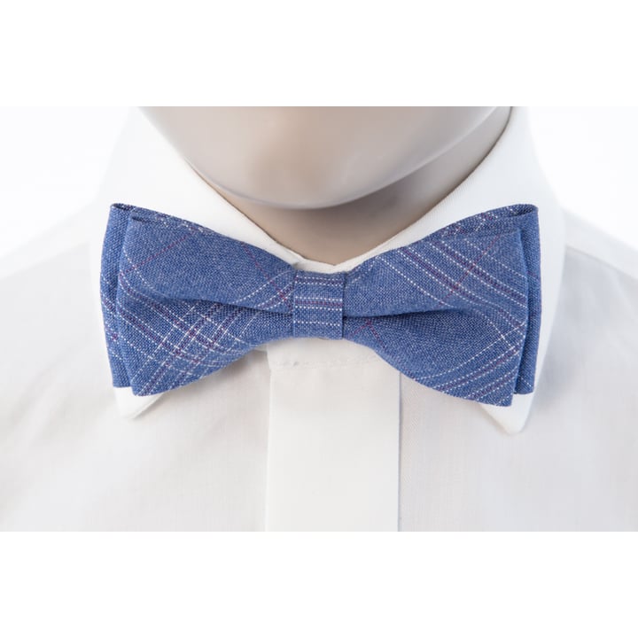 Koop Henk ter Horst Kindervlinder geruit met pochette Blauw voor slechts  € 24,95 bij Henk ter Horst herenmode