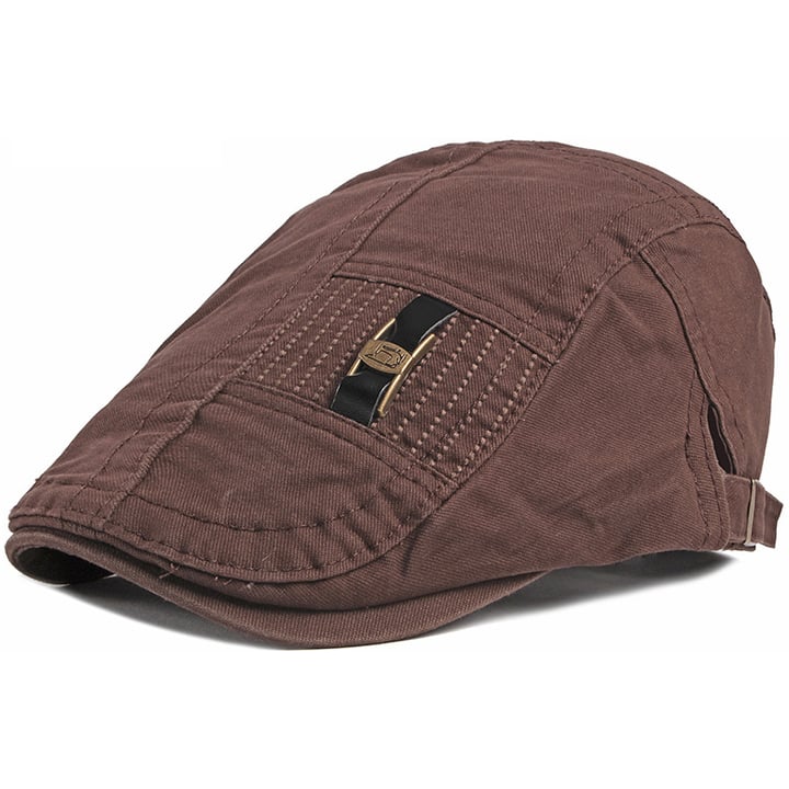 Koop Katoenen pet met contraststiksels en metalen accent. Verstelbaar. Bruin voor slechts  € 19,95 bij Henk ter Horst herenmode
