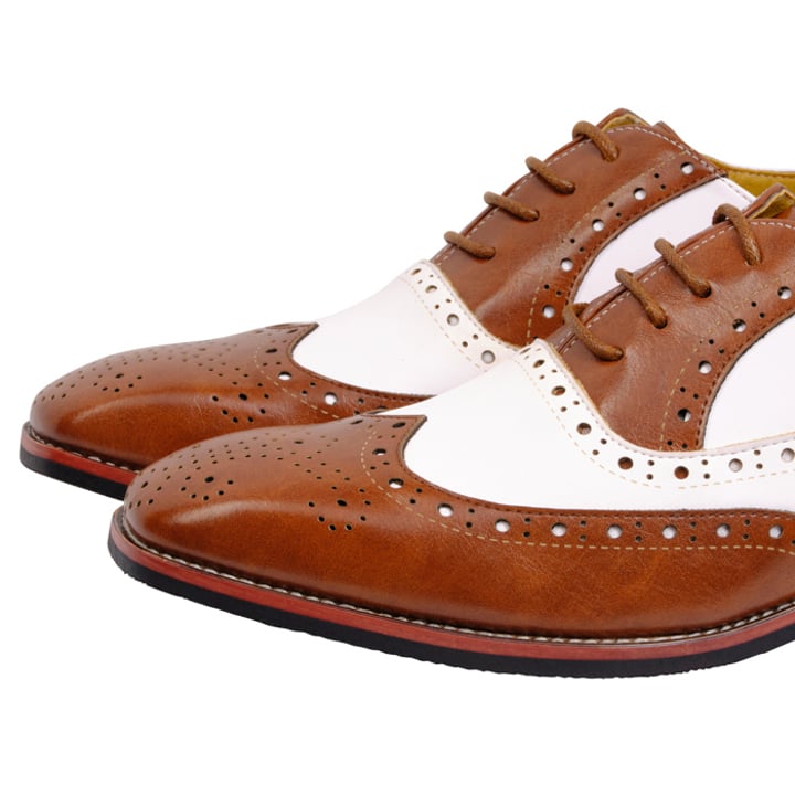 Henk ter Horst nette veterschoen met color-blocking Bruin