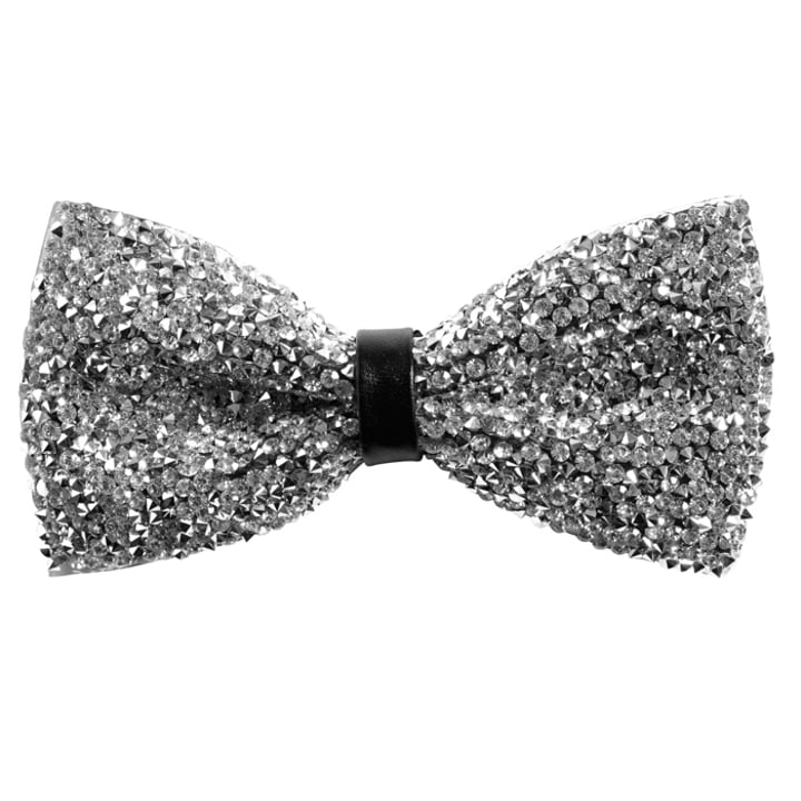 Koop Henk ter Horst glitter pailletten vlinderstrik met briljant geslepen strass kristallen Zilver voor slechts  € 13,97 bij Henk ter Horst herenmode