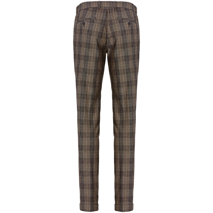 Koop Henk ter Horst Belotti superstretch pantalon geruit Bruin voor slechts  € 119,95 bij Henk ter Horst herenmode