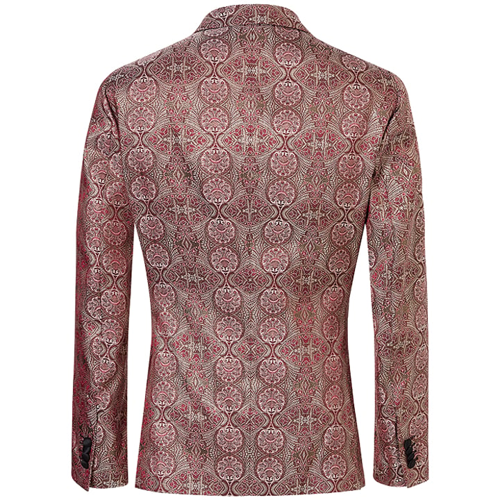 Henk ter Horst Lurex Colbert in Art Deco Stijl dessin Rood