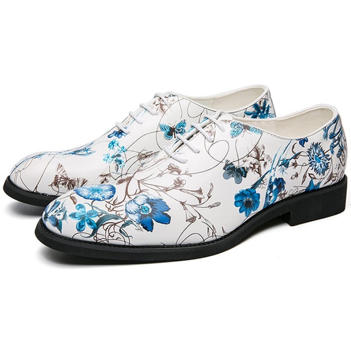 Koop Henk ter Horst printschoen bloemenpatroon blauw met Wit voor slechts  € 49,95 bij Henk ter Horst herenmode