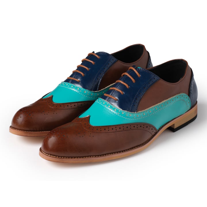 Koop Henk ter Horst kleurrijke colorblocking herenschoenen Blauw / Bruin voor slechts  € 39,95 bij Henk ter Horst herenmode