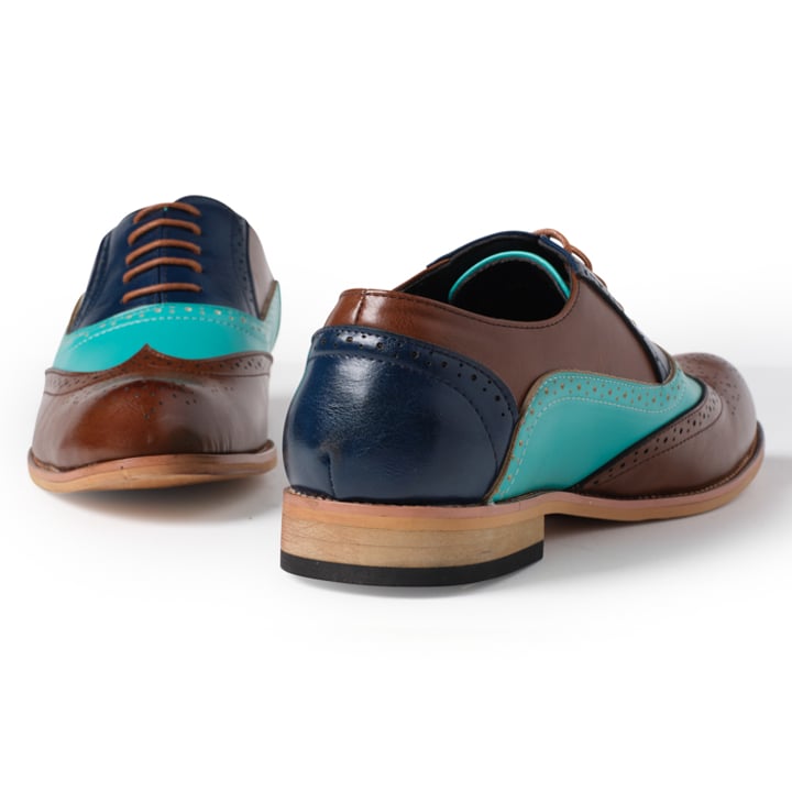 Koop Henk ter Horst kleurrijke colorblocking herenschoenen Blauw / Bruin voor slechts  € 39,95 bij Henk ter Horst herenmode