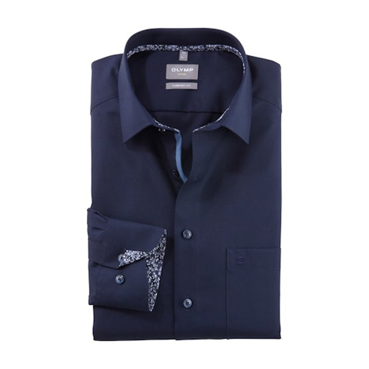 Koop Olymp Luxor comfort fit katoen overhemd lange mouw Donkerblauw voor slechts  € 85,95 bij Henk ter Horst herenmode