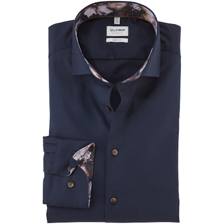 Koop Olymp Level Five body fit lange mouw overhemd Donkerblauw voor slechts  € 79,95 bij Henk ter Horst herenmode