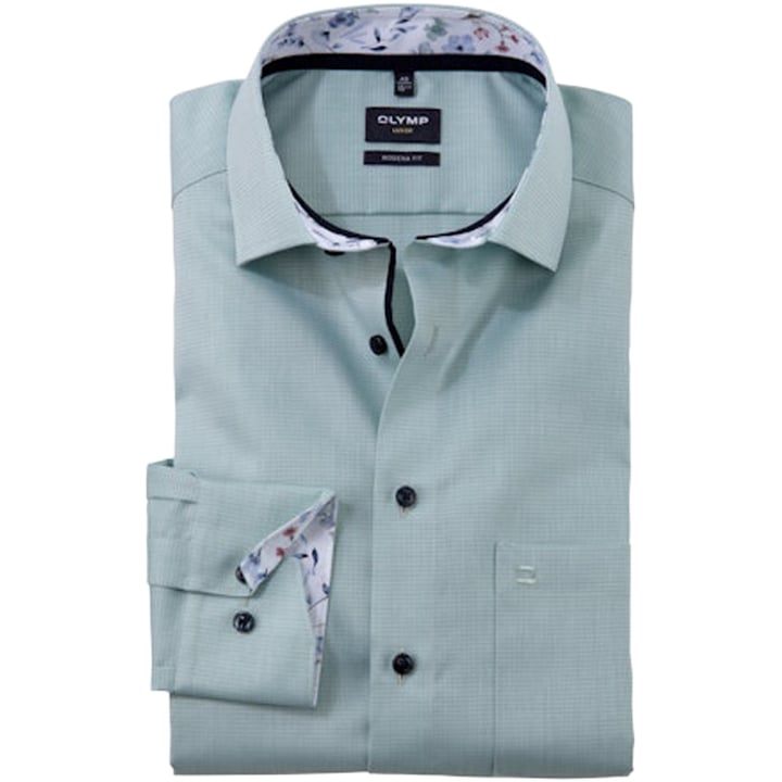 Koop Olymp Luxor modern fit katoen overhemd lange mouw Groen voor slechts  € 79,95 bij Henk ter Horst herenmode
