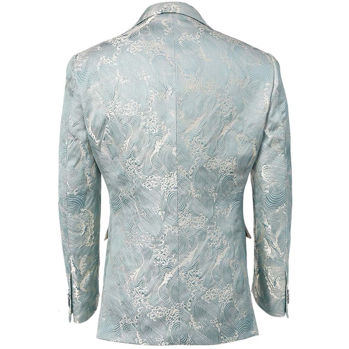 Koop Henk ter Horst slim-fit colbert met floraal jacquard dessin Blauwgrijs voor slechts  € 132,97 bij Henk ter Horst herenmode