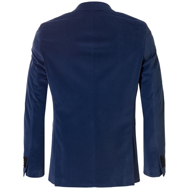 Koop Weis Velours Velvet colbert met fluwelen revers Blauw voor slechts  € 146,97 bij Henk ter Horst herenmode