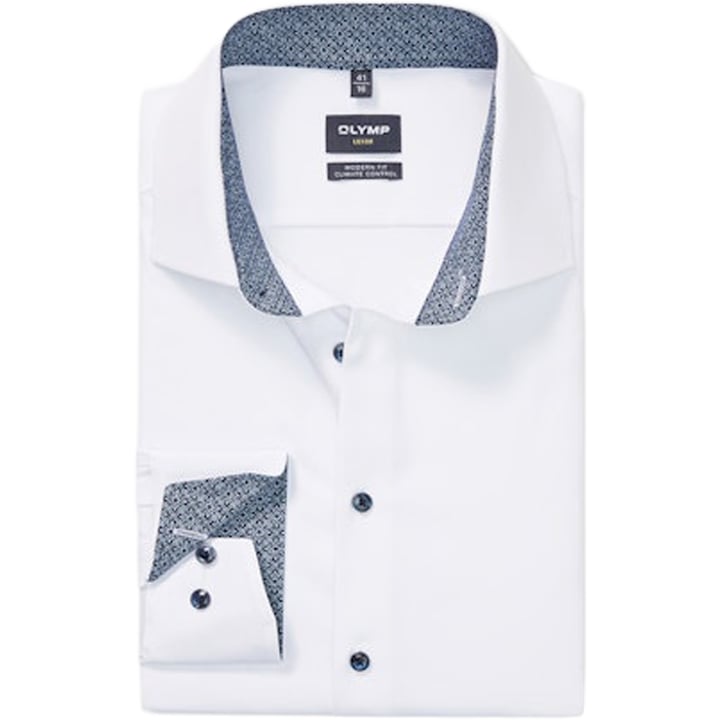 Koop Olymp Luxor 24/Seven extra lange mouw modern fit overhemd Wit voor slechts  € 89,95 bij Henk ter Horst herenmode
