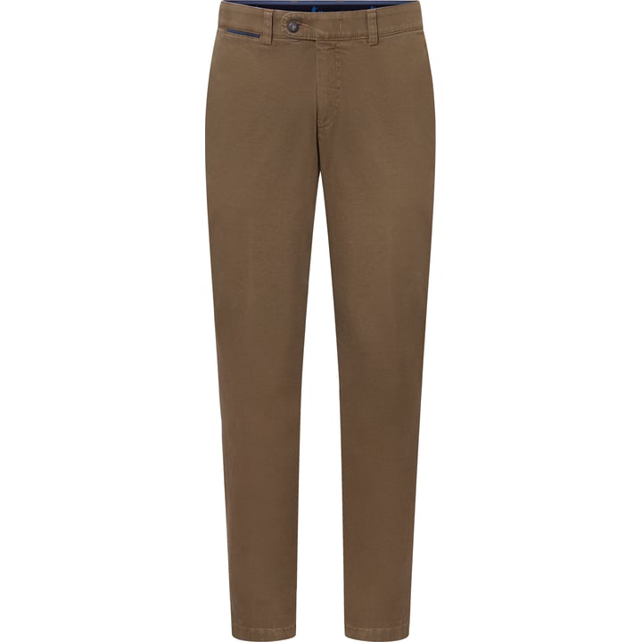 Henk ter Horst slim fit katoenen chinobroek met stretch Bruin