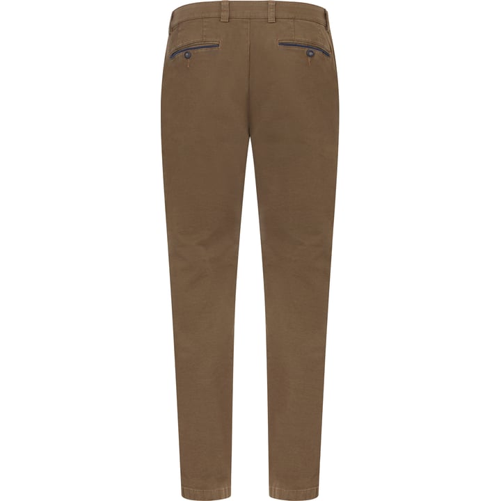 Henk ter Horst slim fit katoenen chinobroek met stretch Bruin
