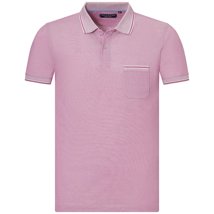 Sea Barrier 100% katoen heren poloshirt met korte mouwen contrastkraag en borstzakje Paars