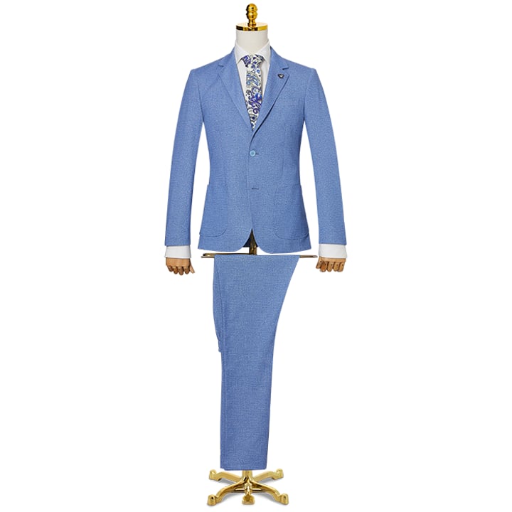 Koop Henk ter Horst Flexx slim-fit kostuum lichtblauw gemêleerd voor slechts  € 169,95 bij Henk ter Horst herenmode