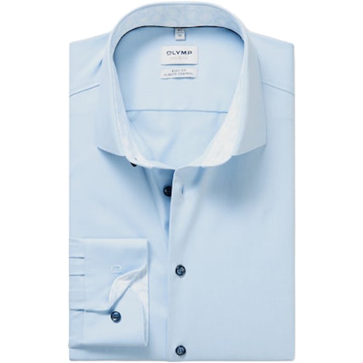 Koop Olymp Level Five 24/seven body fit lange mouw overhemd Blauw voor slechts  € 89,95 bij Henk ter Horst herenmode