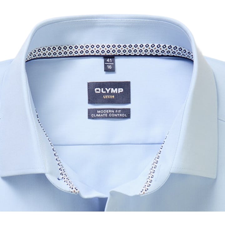 Koop Olymp Luxor 24/seven modern fit katoen overhemd lange mouw Blauw voor slechts  € 89,95 bij Henk ter Horst herenmode