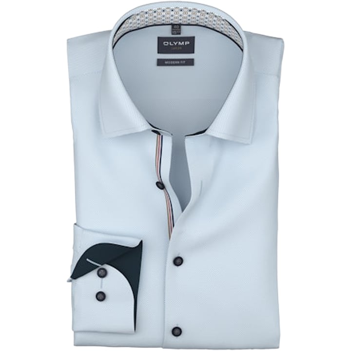 Koop Olymp Luxor modern fit katoen overhemd lange mouw Blauw voor slechts  € 79,95 bij Henk ter Horst herenmode