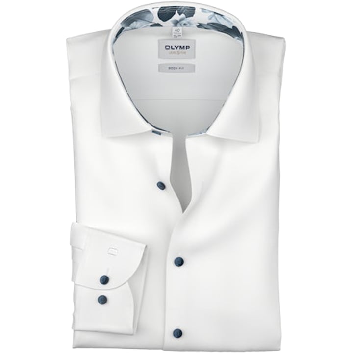 Koop Olymp Level Five body fit lange mouw overhemd Wit voor slechts  € 79,95 bij Henk ter Horst herenmode