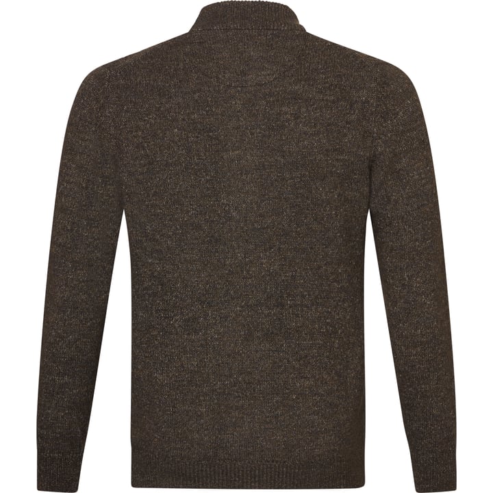 Vest grof gebreid kabel gemeleerd met rits Baileys Donkerbruin
