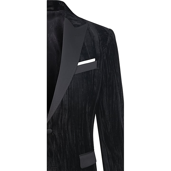 Henk ter Horst Velours Velvet Wrinkle Fluweel colbert Zwart